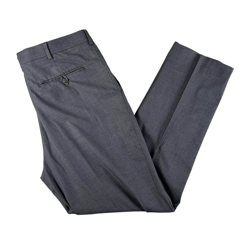 Savane Pants Mens 36x31 Gray Poly Viscose Flat Front Dress Slacks Business